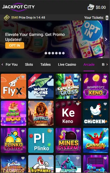 JackpotCity mobile casino and bingo interface in Canada